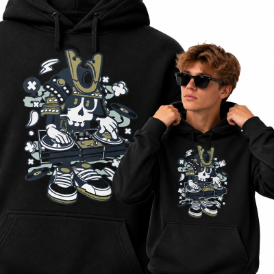 BLUZA Z KAPTUREM  ANIMOWANA  SAMURAI DJ